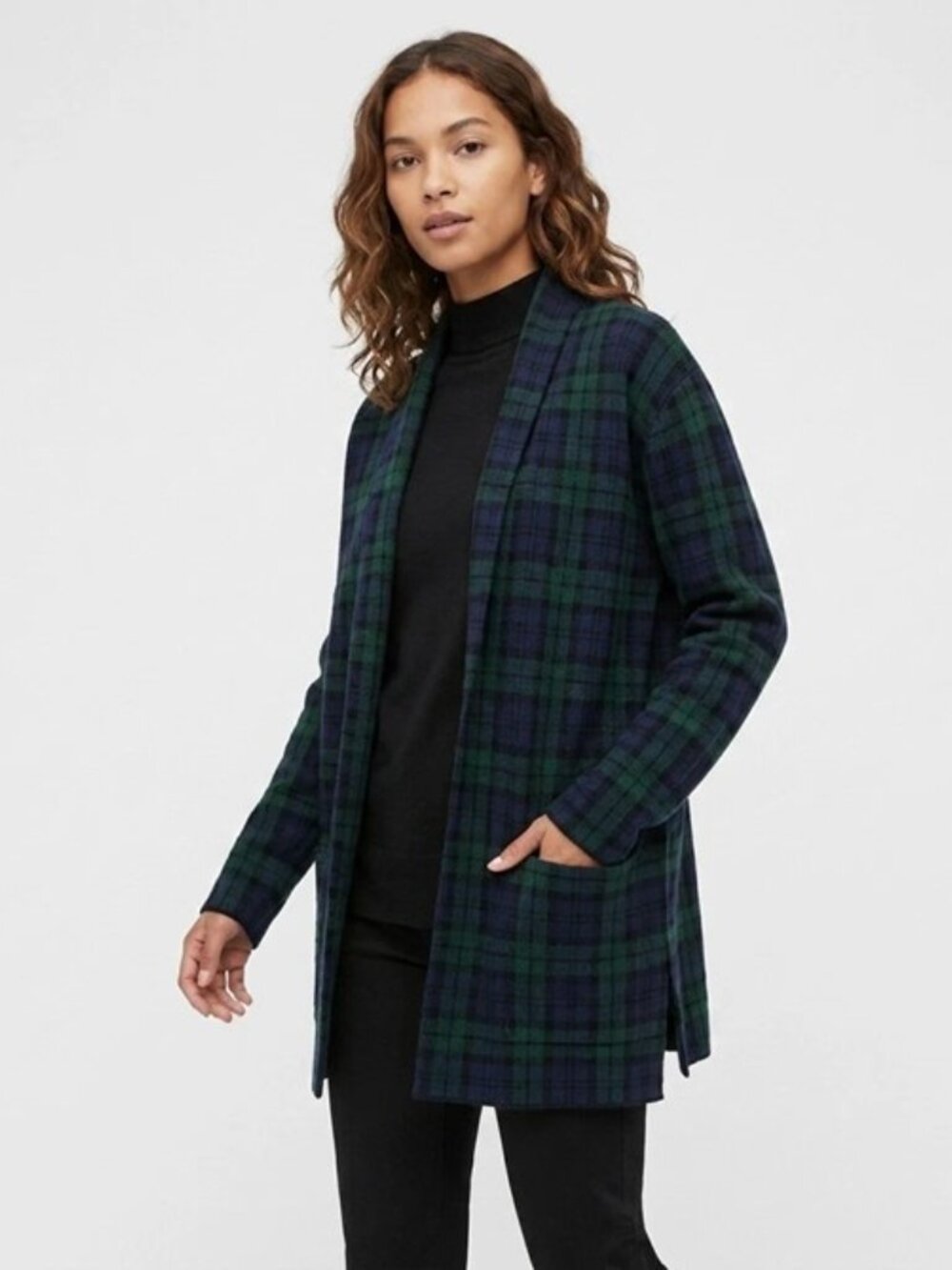NWT J Crew Tartan Plaid Open Cardigan Sweater Jacket - Small